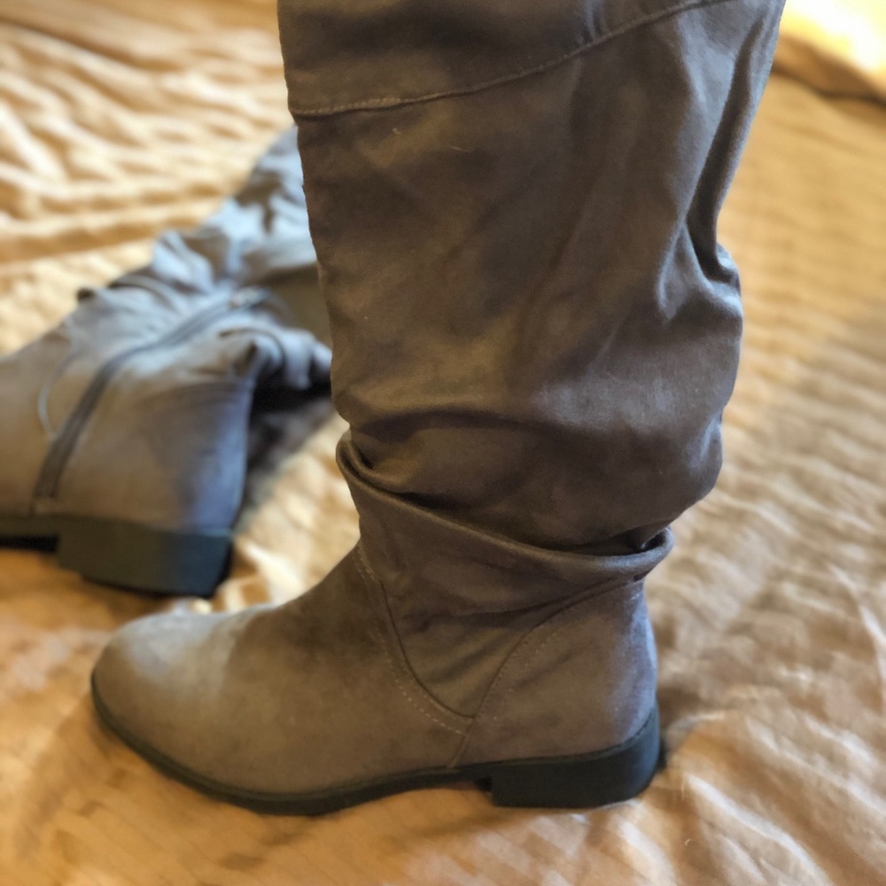 Maurices gray, knee high boots